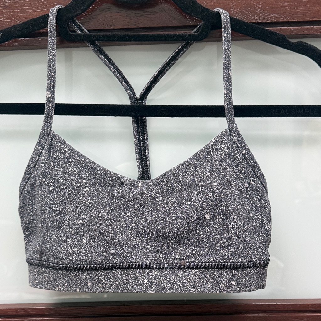 Lululemon Athletica Black/White Speckled Sports Bra, Size 4